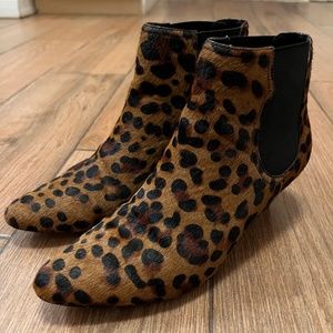 Joie Leopard FX hair kitten heel bootie